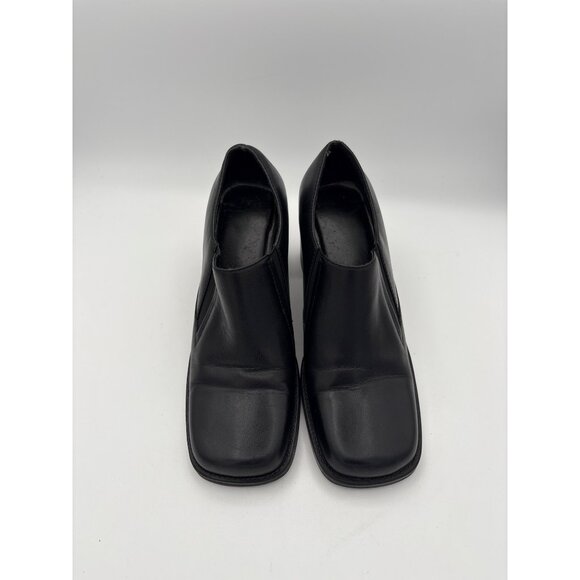Womens Gillian Leather Heeled Loafers Size 7M Black - Picture 1 of 6